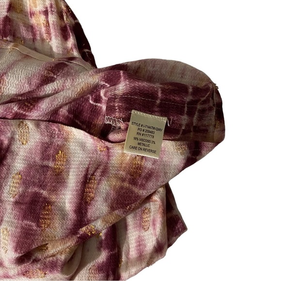 Love Stitch Tie Dye Scale Metallic Dots Textured Sleeveless Halter Maxi Dress Sm - Picture 11 of 12